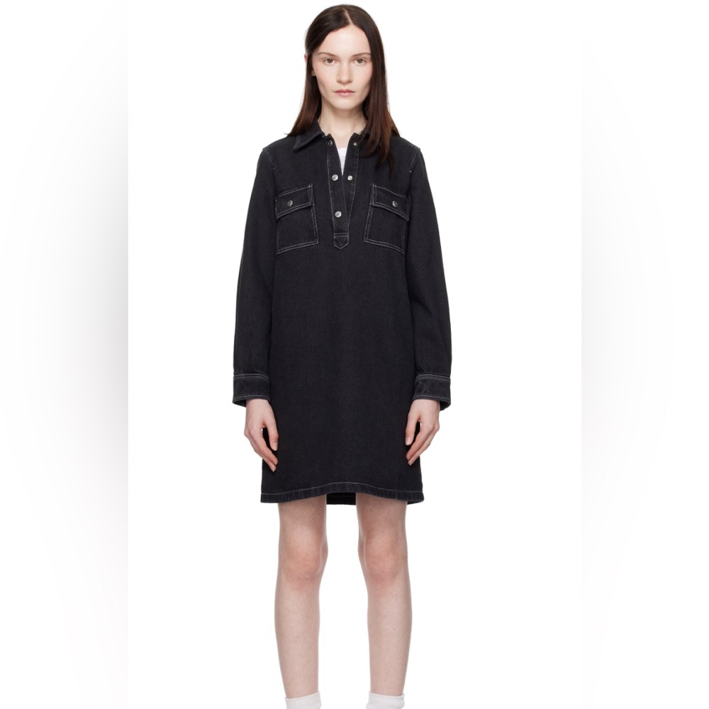 A.P.C. Black Mia Denim Minidress